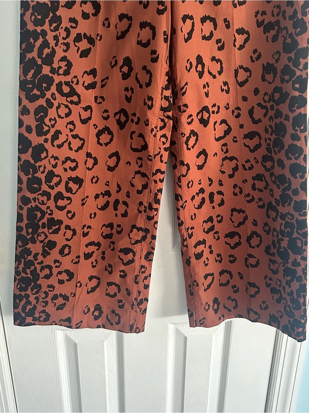 Maeve By Anthropologie The Colette Wide Leg Cropped Leopard Pants Sz 28 - Picture 4 of 10